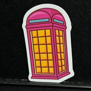 PINK TELEPHONE BOOTH STICKER